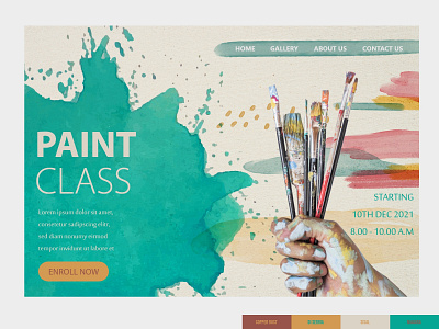 Paint Class Landing Page UI