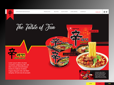 Re-design Shin Ramyun Landing Page color palette design illustration landing page logo new noodles ramyun redesign shin ramyun ui uiux website