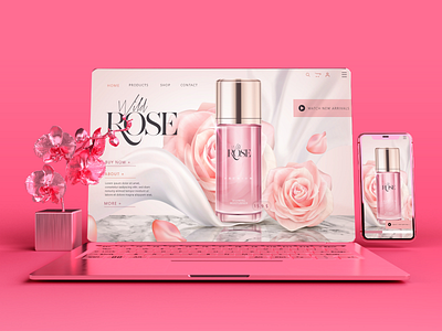 Wild Rose Perfume Landing Page UI color palette design landing page perfume rose ui uiux website
