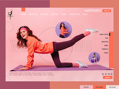 Body Fitness Landing Page UI body fitness color palette design exersice fitness illustration landing page logo new ui uiux website