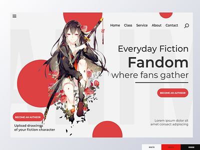 Anime Fan Gathering Landing Page anime color palette design fan gathering illustration landing page new online ui uiux website