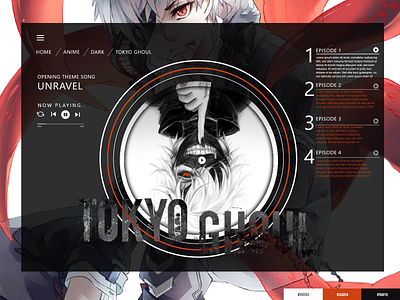 Tokyo Ghoul Anime Redesign Landing Page