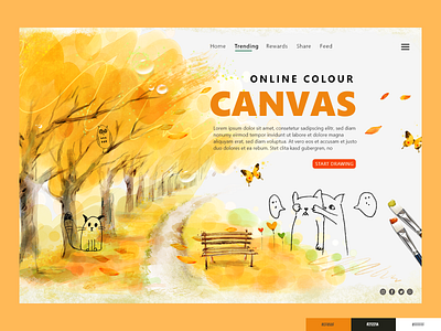 Landing Page for Online Colour Canvas color palette design illustration landing page logo new ui uiux website
