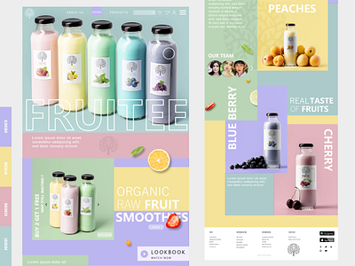 Fruitee One Page Style Homepage color palette design landing page new ui uiux website