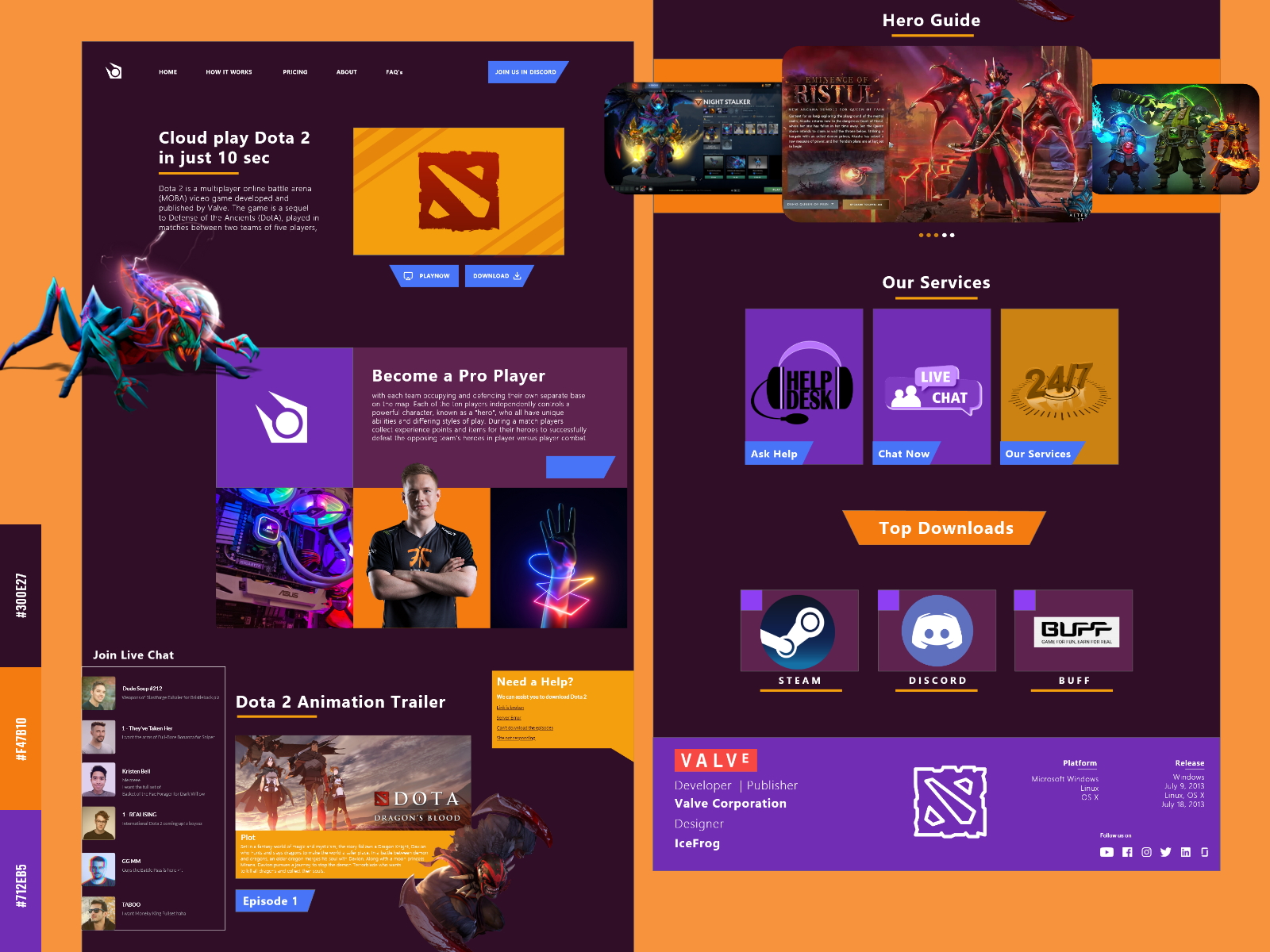 Dota 2 Redesign Homepage by Rizu Sadaf on Dribbble