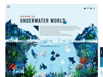 Underwater World Aquarium Landing Page color palette design illustration landing page new ui uiux website