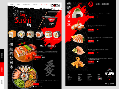 Sushi Resturent Homepage UI