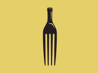 Fork & Cork branding design illustration logo