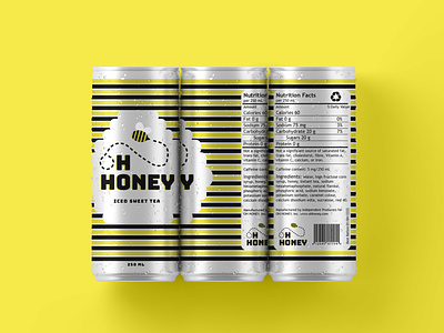 Iced Tea Can Packaging Design beer can black branding can design cute design fun graphic design label logo package design packaging packaging design yellow