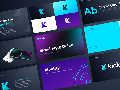 Kickfin Brand Style Guide brand branding fintech icon kickfin logo style guide