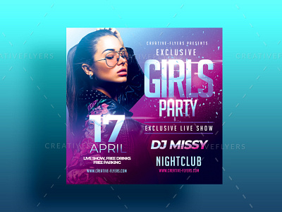 Girls Flyer Template club creative design flyer templates girls night out flyer graphic design nightclub nightclub flyer nightlife only for girls party photoshop psd flyer sexy girl