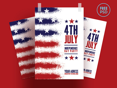 Free Flyer PSD - Independence Day 4th of july american flag cards celebration fireworks flag flyer free free download graphic design independence independence day party flyer photoshop posters psd psd flyer stars united usa