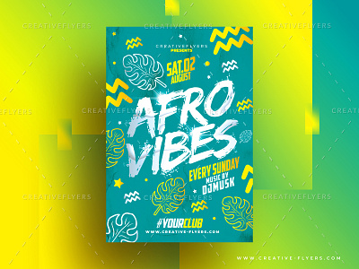 Afro Style Flyer Template african afro creative design download flyer flyer template free illustration invites music photoshop poster art shape style wall art