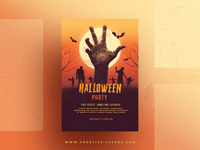 Halloween Flyer Template cards creative design download flyer flyer templates graphic design graphics halloween halloween design market photoshop psd psd flyer romecreation zombie zombies