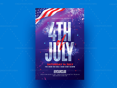4th of july flyer template - Photoshop