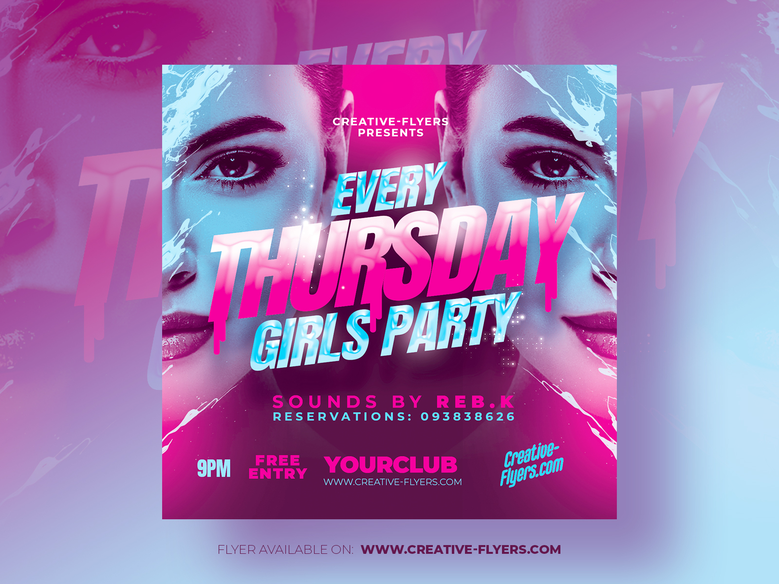 Thursday Girls Party Photoshop template