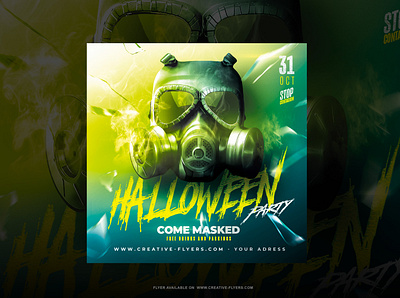 Halloween Flyer Template creative design flyer design flyer templates graphic design graphic designer halloween illustration mask party flyer photoshop poster posters psd flyer