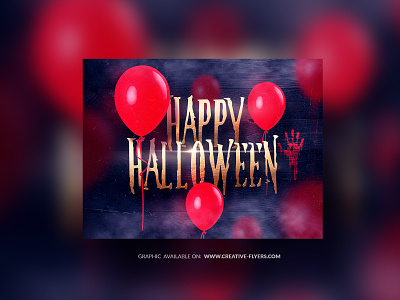 Halloween Graphic Design (Photoshop PSD) creative design gold style graphic design graphics halloween illustration photoshop photoshop effects psd red balloons text styles