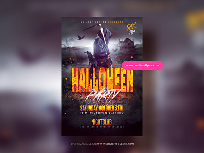 Halloween Flyer Templates (PSD) creative design flyer templates halloween halloween design halloween graphics illustration party flyer photoshop poster posters