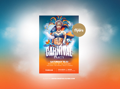 Carnival Flyer Template (Photoshop) advertising brazil carnival creative flyers flyer templates flyers graphic design mardi gras masquerade party flyer photoshop poster