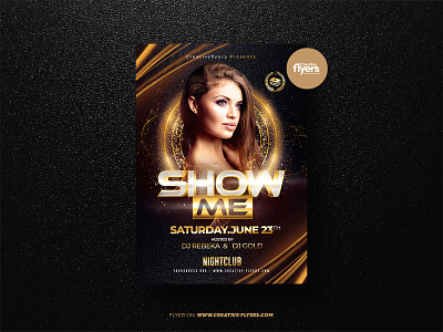 Nightclub Flyer Template (PSD) black and gold creative design elegant flyer flyer templates flyers graphic design nightclub party flyer photoshop poster psd flyer