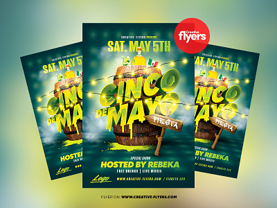 Cinco de Mayo Flyer Template cinco de mayo design flyer templates graphic design illustration mexican national day party flyer photoshop poster posters psd flyer