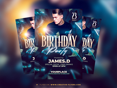 Birthday Flyer Template (PSD) birthday bash birthday flyer cards creative design flyer templates graphic design party flyer photoshop poster psd flyer