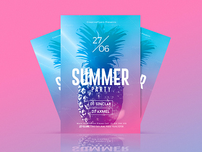 Summer Templates beach cards creative creativeflyers flyers invitation invites party posters summer templates