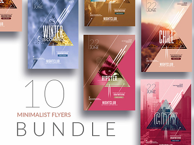 10 Minimalist Flyer Templates bundle creative creativeflyers festival flyer flyers minimalist music party spring summer