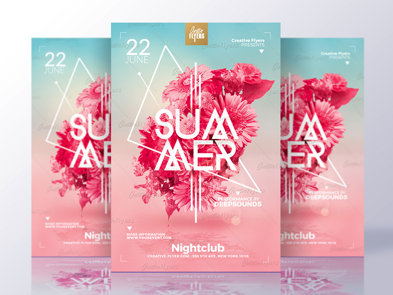 Summer Flyer Template psd templates psd flyer flyer party flyer template flyers graphics design creative summer
