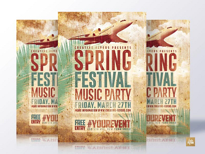 Spring Break Flyer Party Psd creative flyer flyer psd flyer template graphic design photoshop psd poster psd spring break spring flyer vintage flyer