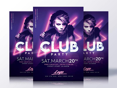 Club Party Psd Flyer Template club party creative creativeflyers design flyer flyer templates graphic neon nightclub photoshop psd template