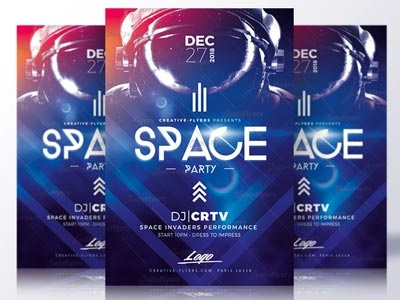 Space Flyer Psd cosmonaut creative electro flyer flyer templates night club party poster posters psd flyer sci fi space