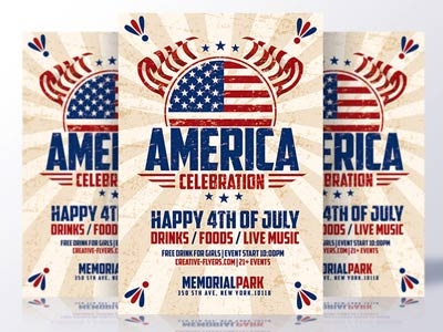 4th of July Flyer 4th july flyer celebration club party creative flyer flyer templates independence day night club party flyer poster posters psd flyer