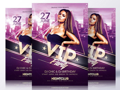 Vip Party Flyer Template anniversary birtdhay birthday flyer birthday party creative flyer party flyer template poster psd flyer psd flyer templates vip flyer