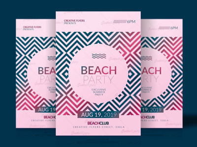 Beach Party Invitation affiche posters beach club creative flyer template graphic design photoshop psd psd flyer summer summer party