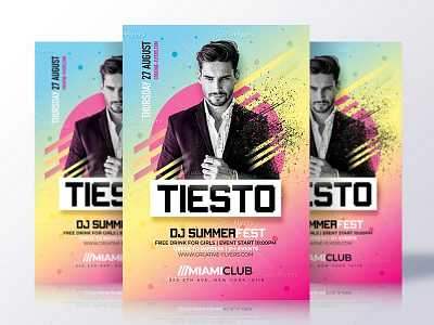 Summer Club Flyer Psd creative graphics creative templates dj party festival posters graphics design posters psd templates summer flyers summer party