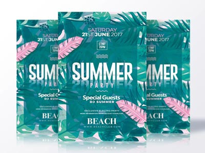 Summer Party Flyer summer flyer psd flyer invitation psd summer poster psd templates flyer templates creative flyer summer psd flyer party