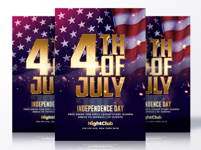 4th of July Flyer template 4th of july celebration creative flyer day flyer flyer templates free flyer graphic design independence day party flyer photoshop psd flyer