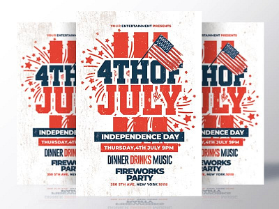 4th of July Flyer template