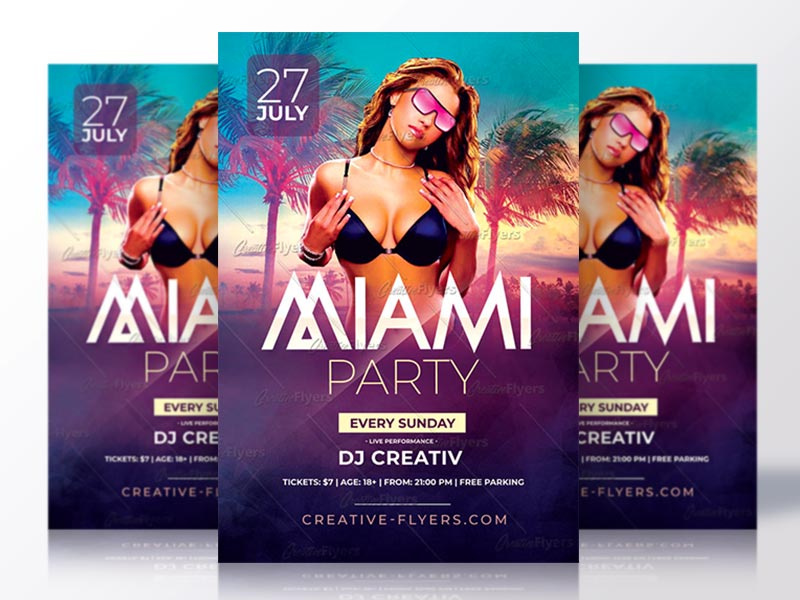 Summer Party Flyer summer flyer psd flyer invitation psd summer poster psd templates flyer templates creative flyer summer psd flyer party
