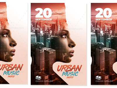 Urban Poster creative download event face festival flyer template flyer templates graphic design illustration music music posters photoshop poster posters psd psd design urbam woman