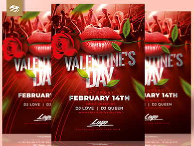 Valentines Day Flyer Template classy day party design flyer template graphic design invitations invites lips love cards luxury night club party flyer photoshop red roses valentines valentines day valentines day flyer template vip