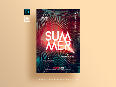 Summer Flyer Template beach flyer templates graphic design holiday invitation light party flyer photoshop pool party poster poster art psd flyer spring summer flyer template summer psd tropical tropical party