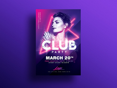 Club Party Psd Flyer beauty club party flyer dance dancing fashion party flyer psd flyer templates graphic design invites lights music party neons nightclub party flyer perfect photoshop psd flyer shape