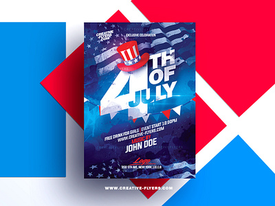 4th Of July Flyer Template 4th of july flyer a5 american flag cards ui celebration creative flyer design flyer templates fourth of july graphic design hat illustration independence day flyer invitation july 4 party flyer photoshop poster psd united states