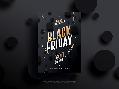 Black Friday Flyer Template black and gold black cards black friday black friday graphics branding commercial flyer templates flyers invitations invites november photoshop prints psd