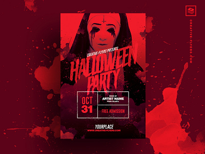 Halloween PSD Template adobe blood download free psd halloween carnival halloween design halloween flyer halloween party horror invitations invites num october pass photoshop psd posters rec cards red