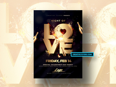 Valentines Day Flyer Templates black and gold creative flyer templates graphicsdesign invites love lovers party flyer photoshop psd flyer valentine valentines day valentinesday