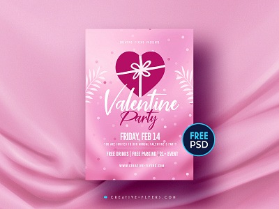Valentines Day | ‎Free Flyer PSD adobe photoshop flyer psd flyer templates free download free flyer free psd graphic design invites love cards photoshop pink valentine valentine day valentinesday